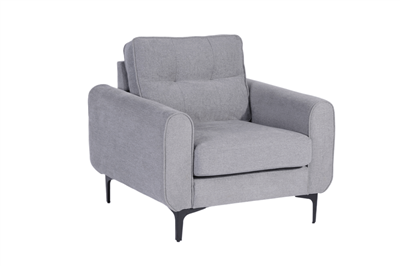 Sillón de tela de lino gris